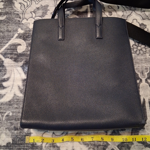 MCM Navy Leather Structured Tote Bag - Picture 7 of 8